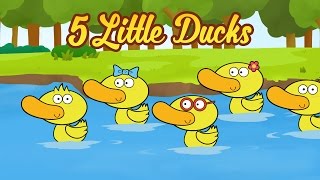 Five Little Ducks  5 Little Duck Song with Lyrics  Nursery Rhymes by Luke amp Mary [upl. by Crandell53]