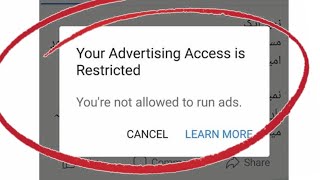 Fix quotYour Advertising Access is Restrictedquot Facebook Page Problem [upl. by Keryt]