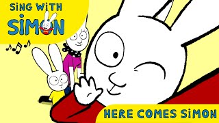 Here comes Simon 🎶  Simons song ❤️🐰🤍  Song for kids Music from opening credits  Nursery Rhymes [upl. by Ynaoj635]