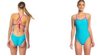 Two tight turquoise swimsuits 60fps [upl. by Antonin277]