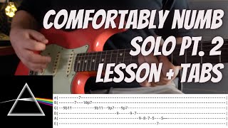 PINK FLOYD  Comfortably Numb Solo 2 Lesson with TABS [upl. by Papert294]