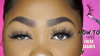 HOW TO APPLY FALSE LASHES EASY STEPS FOR BEGINNERS [upl. by Cox]