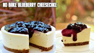 Homemade Blueberry Cheesecake No Bake [upl. by Arrotal]