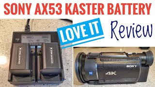 Sony AX53 Battery KASTAR Fast Charger amp Battery NPFV70 NPFH70 Aftermarket Amazon Review [upl. by Aninad]