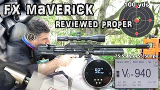 FX Maverick 25 Air Rifle Review  50 amp 100 Yard Accuracy TEST  Tuned  Regulated PCP Airgun [upl. by Sinnej790]