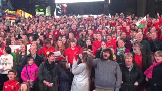 Welsh National Anthem at Times Square [upl. by Cosenza904]