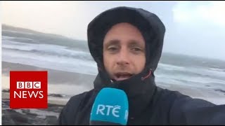 Hurricane Ophelia Thousands lose power as storm hits Ireland  BBC News [upl. by Rosy]