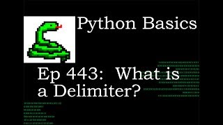 Python Basics What is a Delimiter [upl. by Silvanus36]