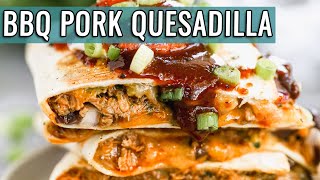 Cheesy PULLED PORK Quesadillas  Perfect for Leftover Pulled Pork [upl. by Yleoj]