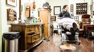 Shaving Tutorial By Traditional Old School Barber I Berkeley CA [upl. by Jackelyn]