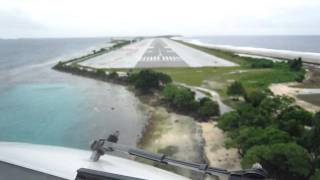 Majuro Atoll B737 landing [upl. by Ahsirtal]