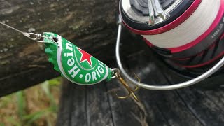 HOMEMADE BOTTLE TOP LURE  FISHING HACK  DIY [upl. by Mcgean]