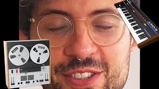 Analog reel to reel tape delay demonstration with a Juno 6 [upl. by Ainar]