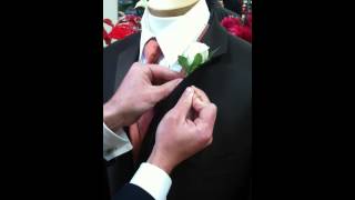 How to pin on a boutonniere [upl. by Nyrat]