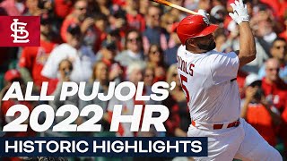 Every ‘22 Pujols HR  St Louis Cardinals [upl. by Nnylsia]