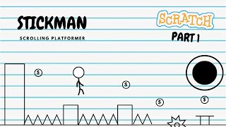 Scratch Tutorial  Stickman Scrolling PlatformerPART 1 Scrolling Platformer Tutorial Scratch 30 [upl. by Alram]