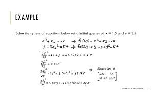 Nonlinear System by NewtonRaphson  Example [upl. by Lengel565]