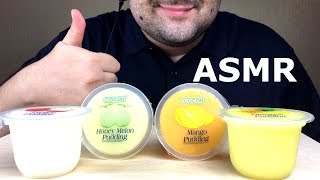 ASMR EXOTIC FRUIT PUDDINGJELLY 4 FLAVOR Lychee Honey Melon Mango Pineapple EATING [upl. by Socem15]