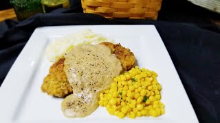 How to make CHICKEN FRIED STEAK WITH GRAVY ❤ [upl. by Amii899]