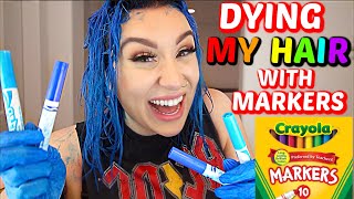 DYING MY HAIR WITH MARKERS 1 YEAR LATER Diy Hair Dye [upl. by Nepets]