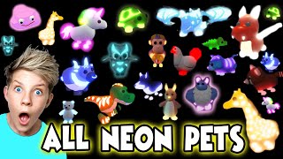 ALL NEON PETS in Roblox Adopt Me Adopt Me Neon Inventory Tour [upl. by Niliak]