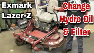 How To Change The Hydraulic Oil and Filter On An Exmark LazerZ  with Taryl [upl. by Trbor]