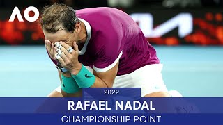 RecordBreaker Rafael Nadal Championship Point  Australian Open 2022 [upl. by Sukcirdor]