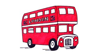 How to draw a Double decker bus of London [upl. by Evelyn]