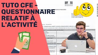 Tuto CFE  Microentrepreneur  comment remplir le questionnaire relatif à lactivité 751SD [upl. by Petula998]