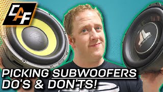 DOs amp DONTs  Picking a Subwoofer for YOUR vehicle [upl. by Dulcy323]