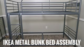 How to Assemble Ikea Svarta Metal Twin Bunk Bed [upl. by Yelrak]