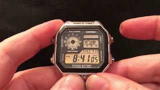 How to set the time and daydate on your Casio AE1200 or AE2100 [upl. by Ennyroc930]