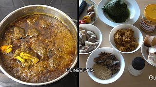 LA SAUCE GRAINE AVEC LES FEUILLE DE MANIOC Guinee diva [upl. by Terti502]