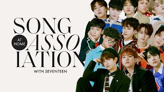 SEVENTEEN Sings Ed Sheeran Kelly Clarkson and quotLeft amp Rightquot in a Game of Song Association  ELLE [upl. by Brice475]