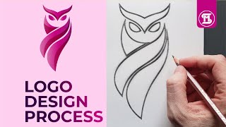 the logo design process from sketch to the end  adobe illustrator tutorial [upl. by Yesak]