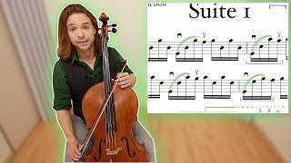 How to play BACH PRELUDE Suite 1 on CELLO Part 1  A Beginner Cello Lesson [upl. by Aretta]