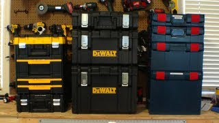 DeWALT TSTAK vs DeWALT Tough Box vs Lboxx  Friday Night Tool Fight Stackable Tool Storage Systems [upl. by Rediah]