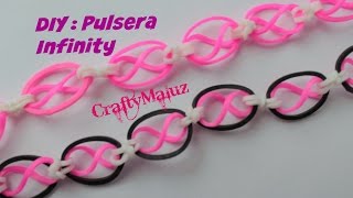 DIY  Pulsera Infinity de gomitas sin telar pulsera de gomitas o ligas  Rainbow Loom Bracelet [upl. by Arrais]