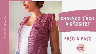 CHALECO A CROCHET PARA MUJER  CROCHET CON ALMA [upl. by Hakeber]