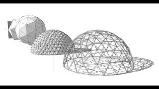 Creating various types of geodesic domes using Sketchup [upl. by Ocsisnarf]