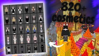 ✅ 820 COSMETICS with Custom Capes skin pack MCBE  Tutorial 119 [upl. by Burrell]