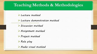 Teaching Methodologies [upl. by Kalila]