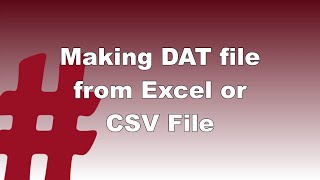 How to create a DAT file  Tip 65 [upl. by Tnahsarp663]