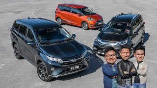 DRIVEN 2019 Perodua Aruz SUV vs Honda BRV vs Toyota Sienta  Malaysian review [upl. by Cathee285]