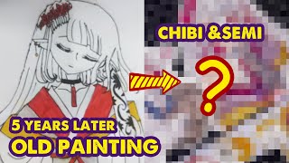 Redraw Old Painting Challenge  5 YEARS LATER  Huta Chan Studio [upl. by Abdella]