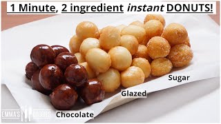 1 Minute 2 Ingredient INSTANT DONUTS  Easy Donuts Recipe [upl. by Anod731]