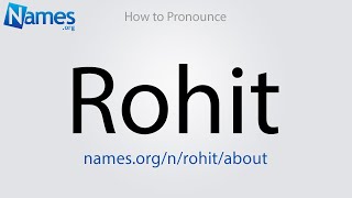 How to Pronounce Rohit [upl. by Muriah]