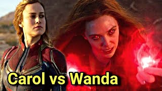 Captain Marvel vs Scarlet Witch Explained In HINDI  Marvels Most Powerful Superhero Explain HINDI [upl. by Horsey]