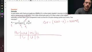 Worked example of Paris Law for crack growth until fatigue failure [upl. by Evangelin]