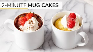 2MINUTE CHOCOLATE  VANILLA MUG CAKE RECIPES  glutenfree keto and paleo [upl. by Link]